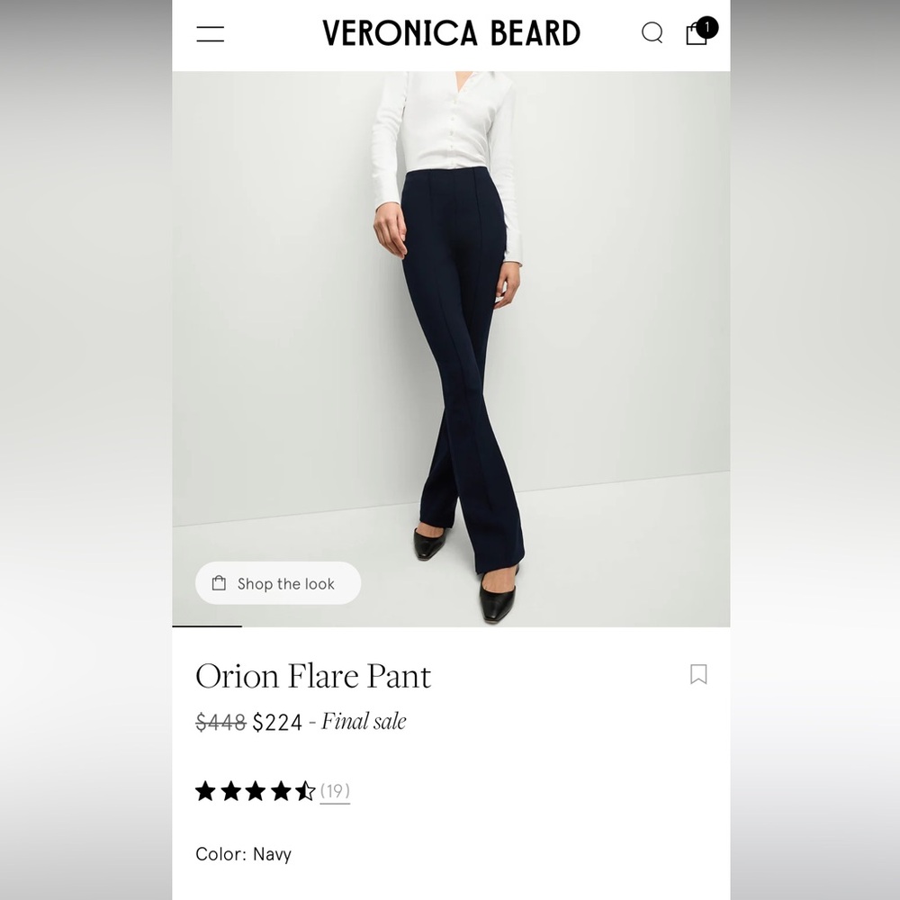 New with Tags Black Veronica Beard Orion trousers